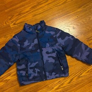 Polo by Ralph Lauren Blue and Black Camo Puffer Jacket